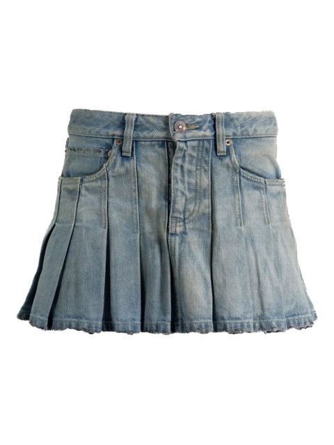 Balenciaga pleated denim mini skirt - Blue - zdjęcie produktu nr 1