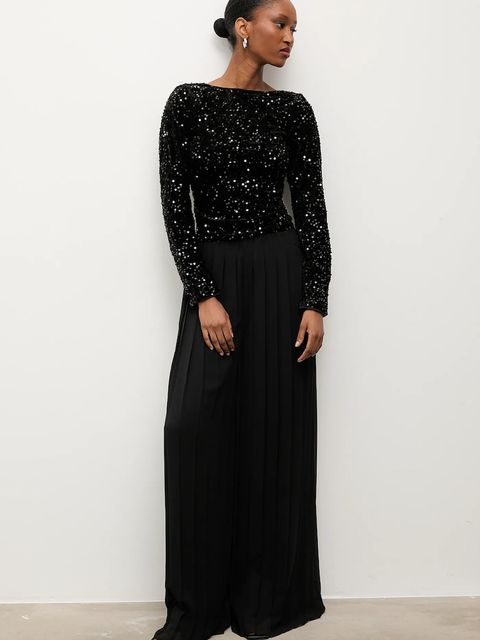 Answear.LAB spodnie damskie kolor czarny szerokie high waist - zdjęcie produktu nr 2