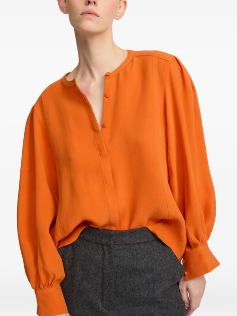 Yves Salomon puff-sleeve shirt - Orange