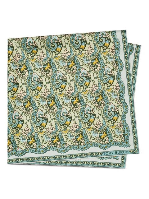 Tory Burch Dream paisley-pattern square scarf - Green - zdjęcie produktu nr 1