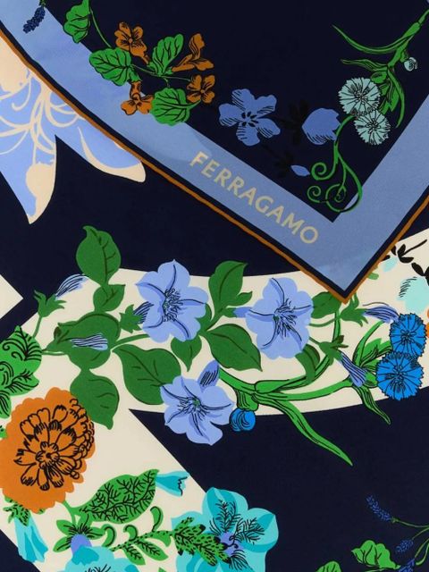 Ferragamo Pegaso floral scarf - Blue - zdjęcie produktu nr 2