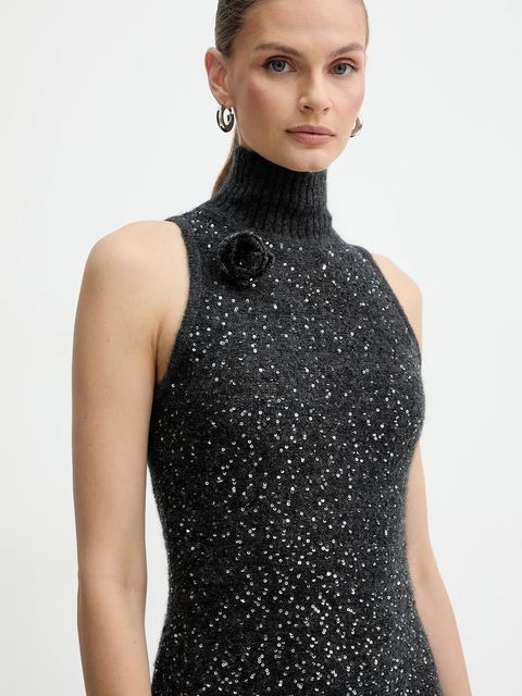 Marella sukienka z dodatkiem wełny kolor szary maxi dopasowana 2523326072200 - zdjęcie produktu nr 2