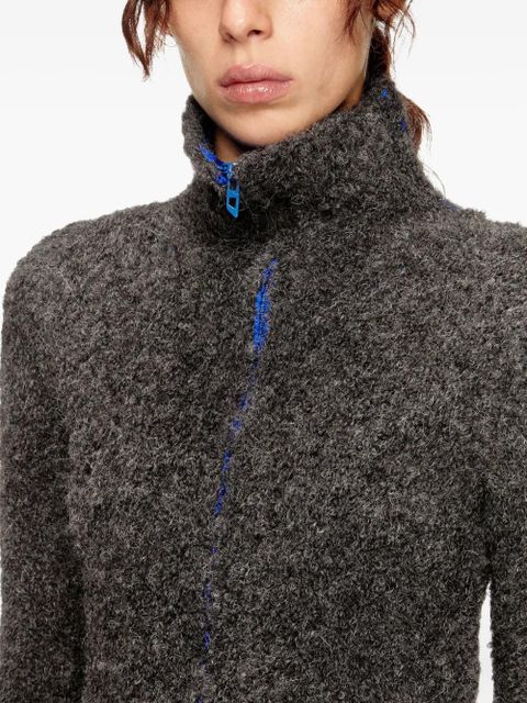 Diesel high-neck zip cardigan - Grey