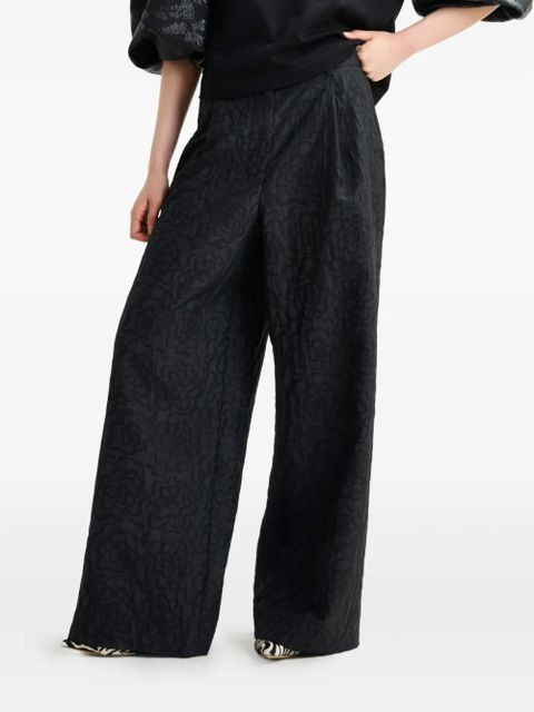 Essentiel Antwerp Instore jacquard pleated trousers - Black