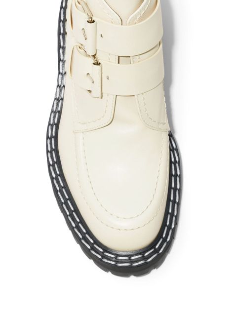 Proenza Schouler leather buckle boots - White
