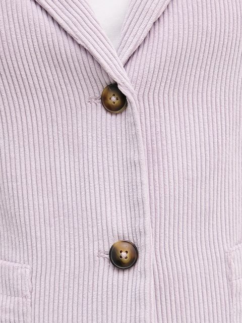 United Colors of Benetton marynarka sztruksowa kolor fioletowy jednorzędowa gładka 2Q5GDW03I