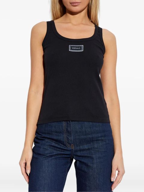 Versace logo-patch tank top - Black - zdjęcie produktu nr 2