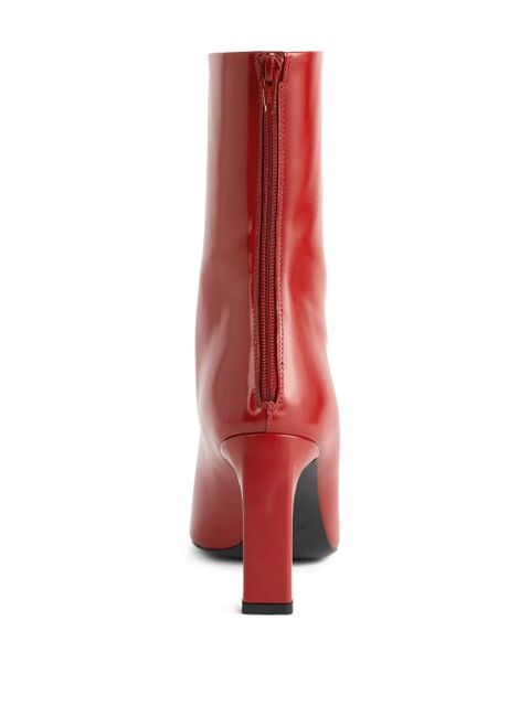 TOTEME glossy square-toe boots - Red