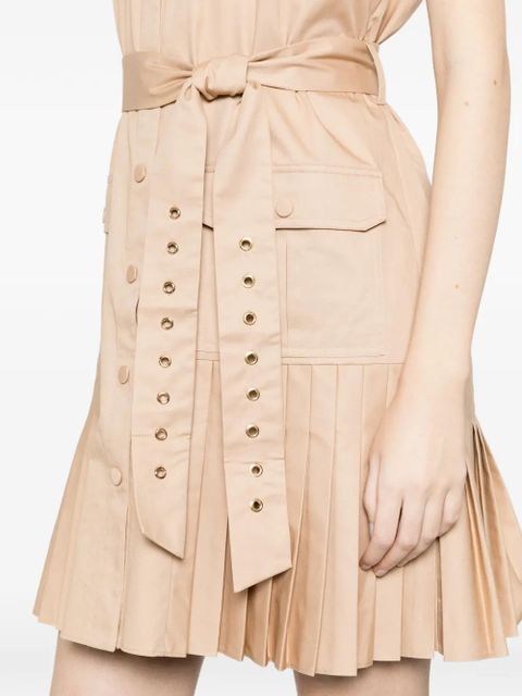 TWINSET belted pleated mini dress - Neutrals