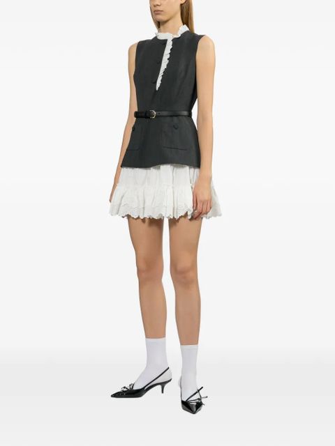 Self-Portrait frill mini dress - Grey