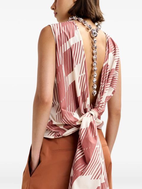 Essentiel Antwerp Jelani tie-fastening blouse - Brown