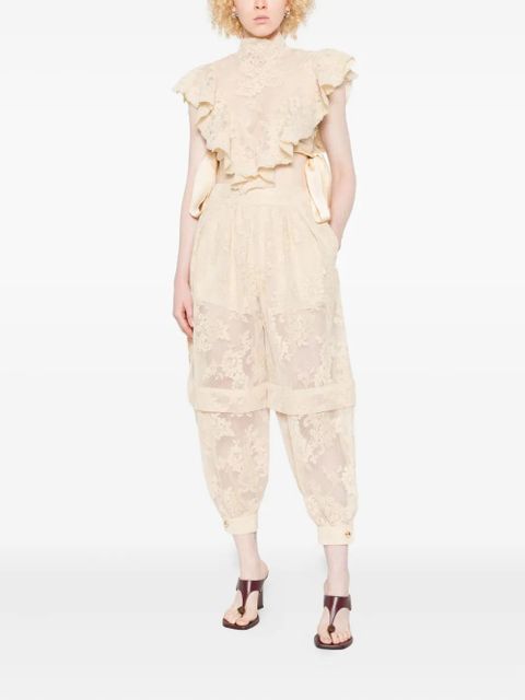 ZIMMERMANN Hypnotic lace floral trousers - Neutrals