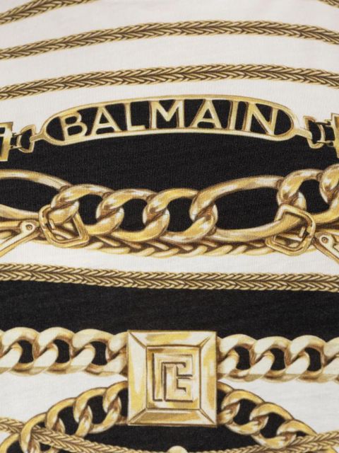 Balmain baroque-pattern T-shirt - Black