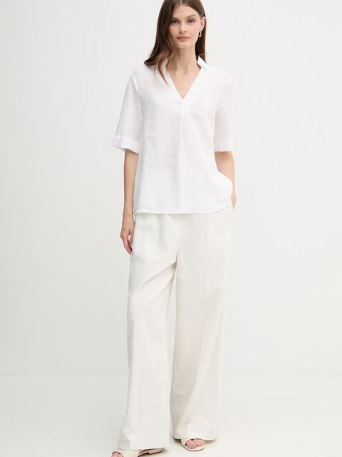 United Colors of Benetton bluzka lniana - zdjęcie produktu nr 2