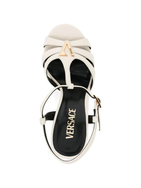 Versace triangle strap sandals - Neutrals