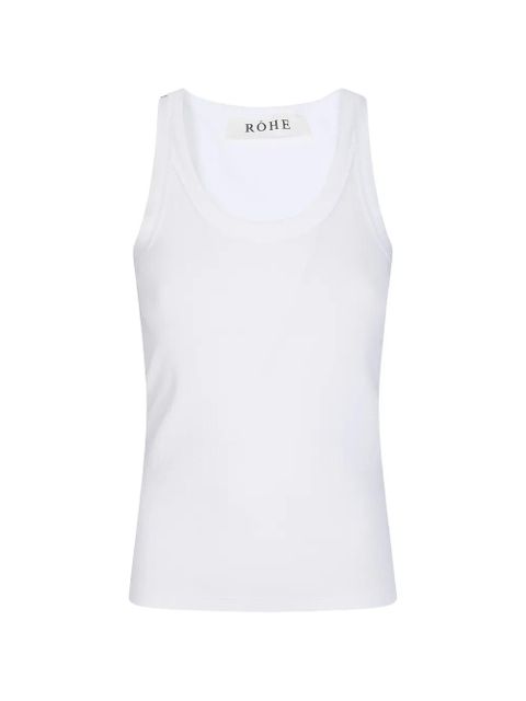 Róhe ribbed scoop-neck top - White - zdjęcie produktu nr 1