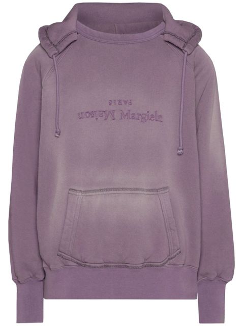 Maison Margiela reverse-logo cotton hoodie - Purple - zdjęcie produktu nr 1
