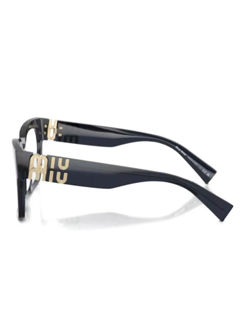 Miu Miu Eyewear logo-detail square-frame glasses - Black