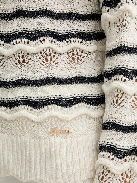 Guess sweter z domieszką lnu VALERIE damski kolor beżowy lekki W5GR35 Z3NJ0