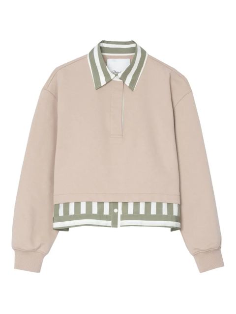 3.1 Phillip Lim Polo-neck striped-panel top - Neutrals - zdjęcie produktu nr 1