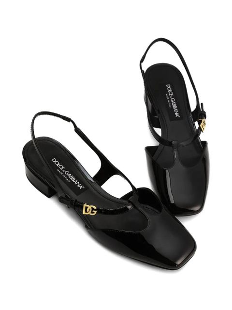 Dolce & Gabbana patent leather slingback pumps - Black