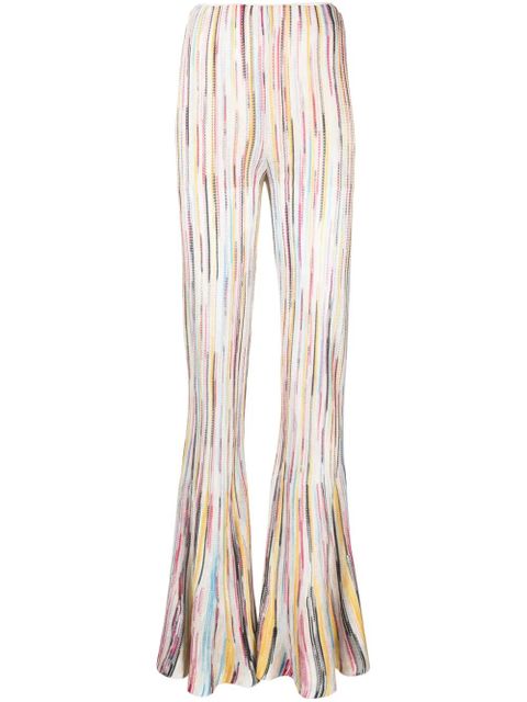 Missoni stripe-pattern semi-sheer flared trousers - Neutrals - zdjęcie produktu nr 1