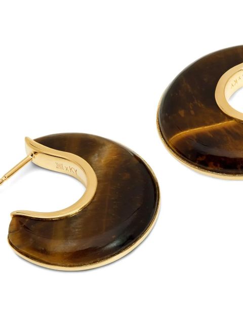 Monica Vinader Kate Young tiger-eye gold-vermeil earrings