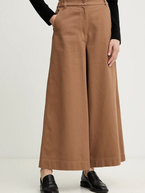 Weekend Max Mara spodnie ARIETE damskie kolor brązowy szerokie high waist 2615131121600 - zdjęcie produktu nr 1