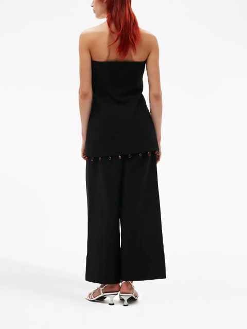 GANNI straight-leg trousers - Black