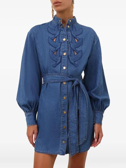ZIMMERMANN appliqué belted mini dress - Blue - zdjęcie produktu nr 2