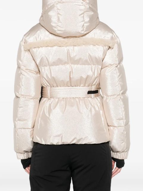 Moncler Grenoble metallic shearling-trimmed jacket - Neutrals