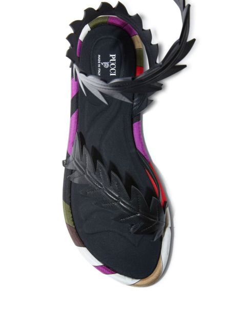 PUCCI Edera leather flat sandals - Black