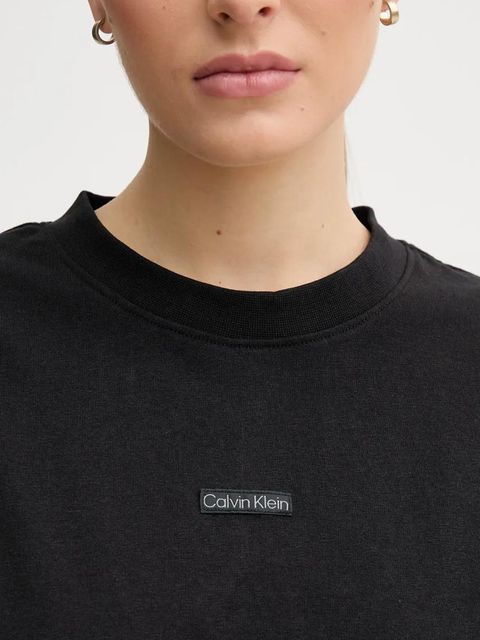 Calvin Klein Jeans sukienka bawełniana kolor czarny mini oversize J20J225289