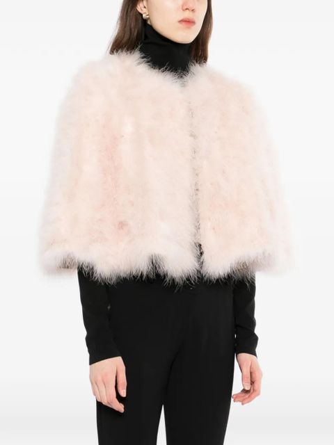 Yves Salomon feather cropped coat - Pink