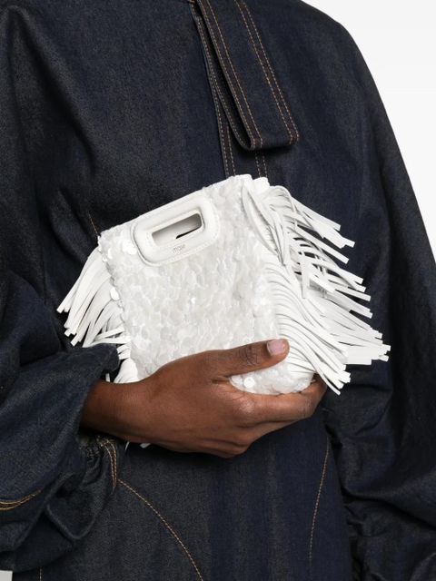 Maje fringe sequin mini bag - White - zdjęcie produktu nr 2