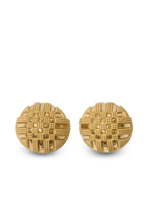 Burberry grid-pattern earrings - Gold - zdjęcie produktu nr 1