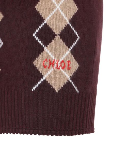 Chloé argyle mini skirt - Red