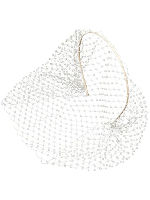 Jennifer Behr Britton faux pearl-embellished voilette - Neutrals - zdjęcie produktu nr 1