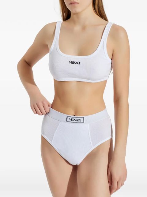 Versace logo-embroidered bra - White - zdjęcie produktu nr 2