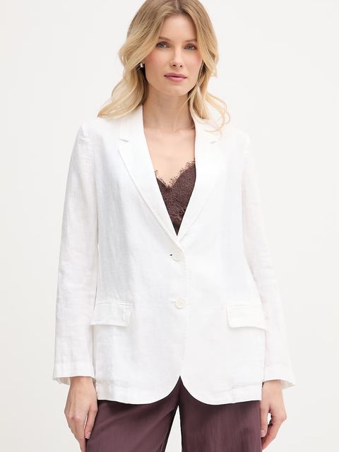 United Colors of Benetton marynarka jednorzędowa damska lniana - zdjęcie produktu nr 1