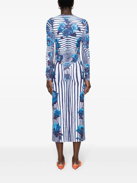 Jean Paul Gaultier Flower Body Morphing midi dress - White