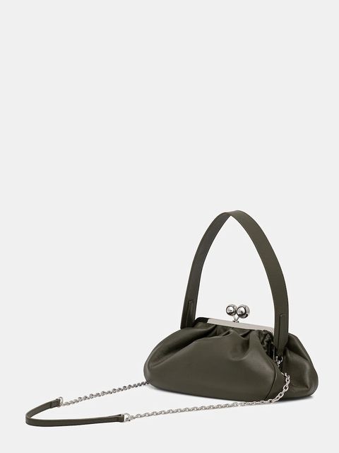 Weekend Max Mara torebka skórzana CUBICO kolor zielony 2615511174600