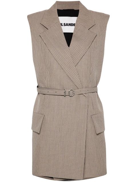 Jil Sander checked vest - Brown - zdjęcie produktu nr 1