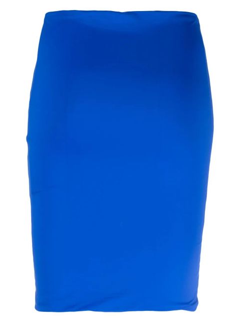 The Attico raised-logo pencil skirt - Blue
