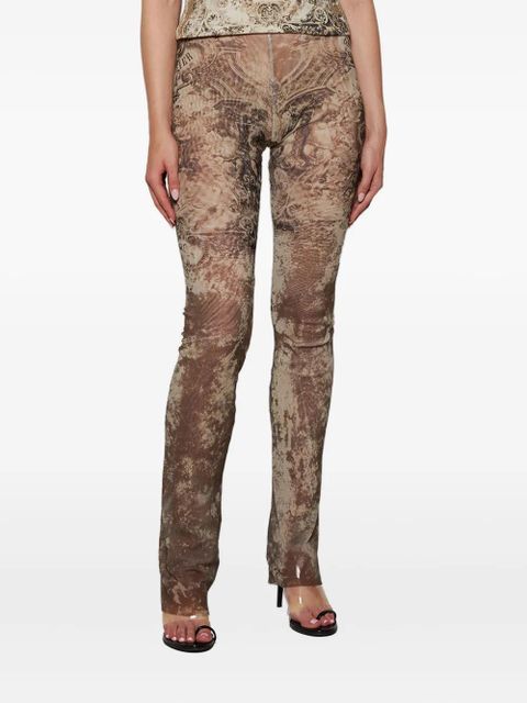 Jean Paul Gaultier medallion-print trousers - Neutrals