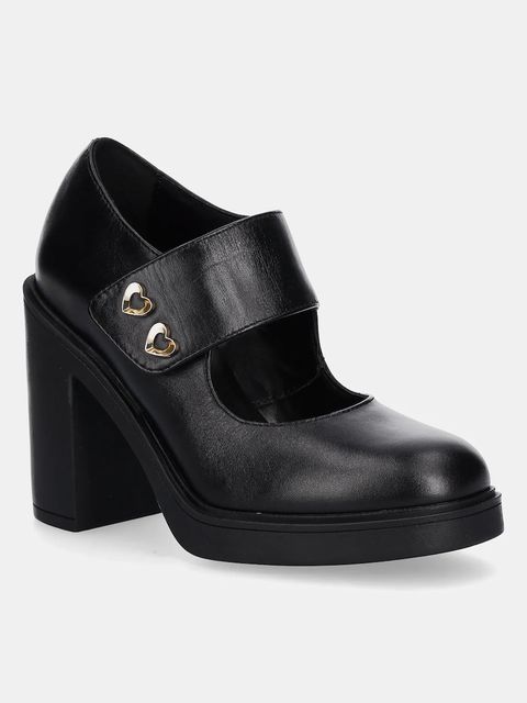 Love Moschino czółenka skórzane kolor czarny na słupku JA1043AG0NIA0000 - zdjęcie produktu nr 1