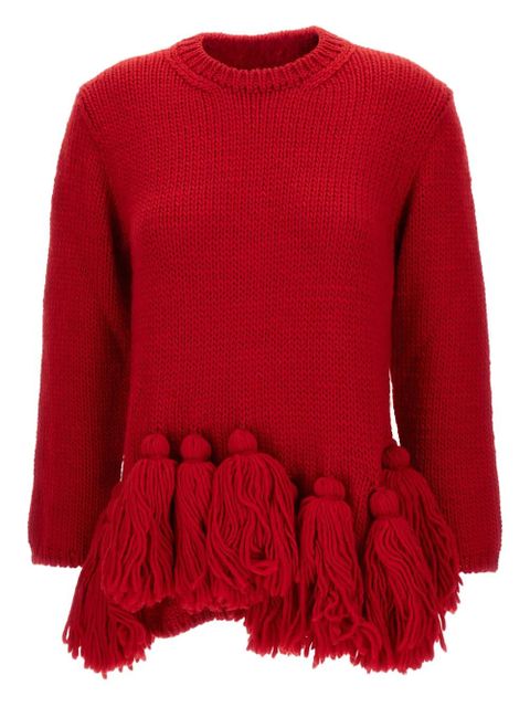 Comme Des Garçons tassel-detail fringed sweater - Red - zdjęcie produktu nr 1