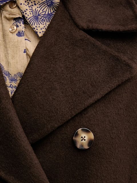 Pedro del Hierro płaszcz z dodatkiem wełny kolor brązowy 7522237 - zdjęcie produktu nr 2