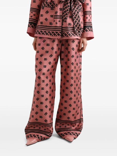 Dolce & Gabbana DNA logo-print palazzo pants - Pink