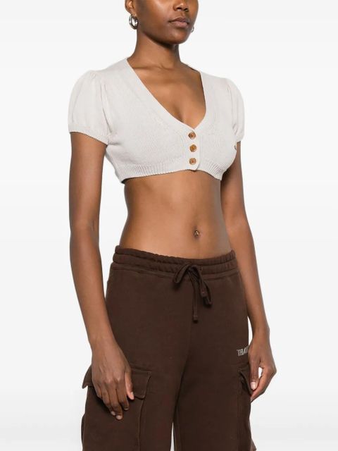 Vivienne Westwood puff-sleeve Orb cropped cardigan - White - zdjęcie produktu nr 2